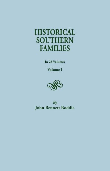 Produktbild: Historical Southern Families. in 23 Volumes. Volume I