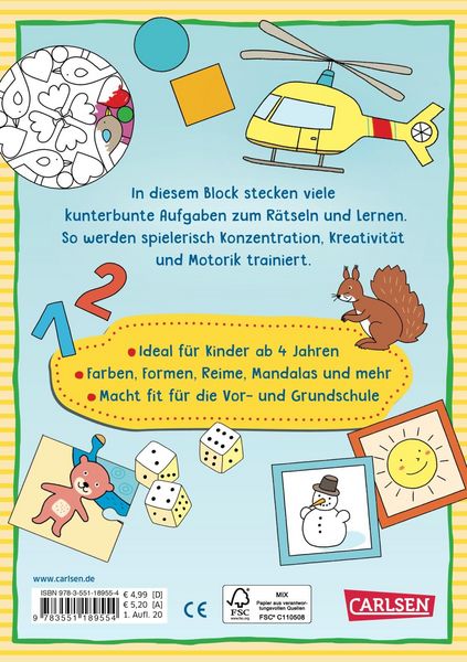 Produktbild: Mein bunter Lern- und R&auml;tselblock: Kindergarten