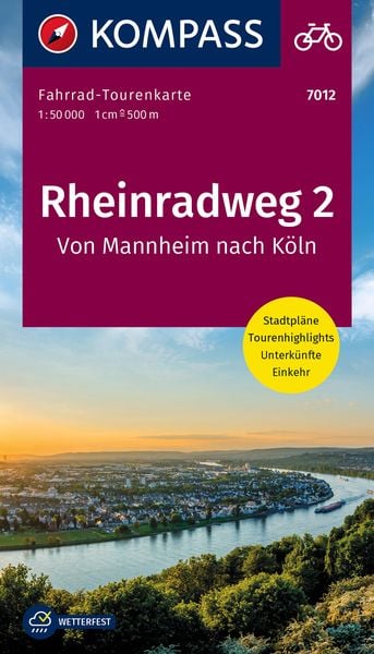 Produktbild: KOMPASS Fahrrad-Tourenkarte Rheinradweg 2, von Mannheim nach Köln 1:50.000