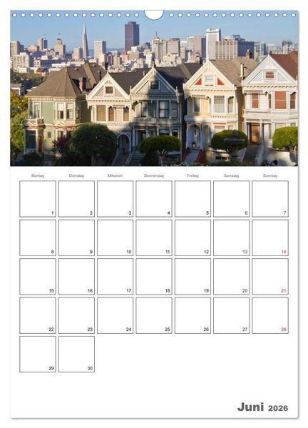 Produktbild: SAN FRANCISCO Terminplaner (Wandkalender 2026 DIN A3 hoch), CALVENDO Monatskalender