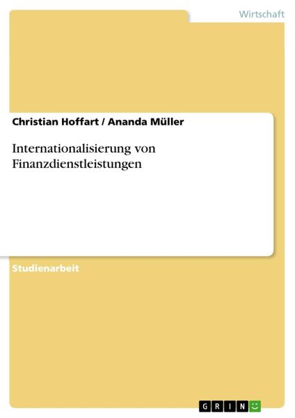 Produktbild: Internationalisierung von Finanzdienstleistungen
