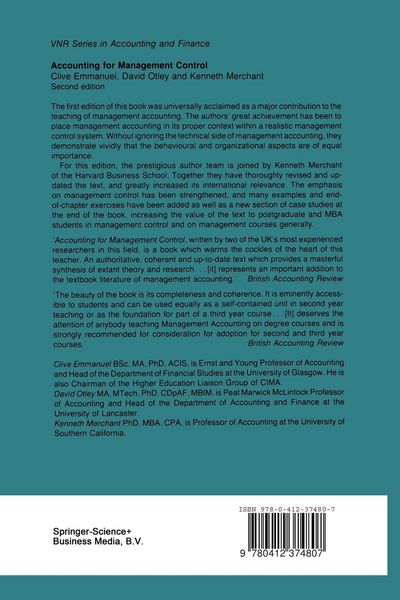 Produktbild: Accounting for Management Control