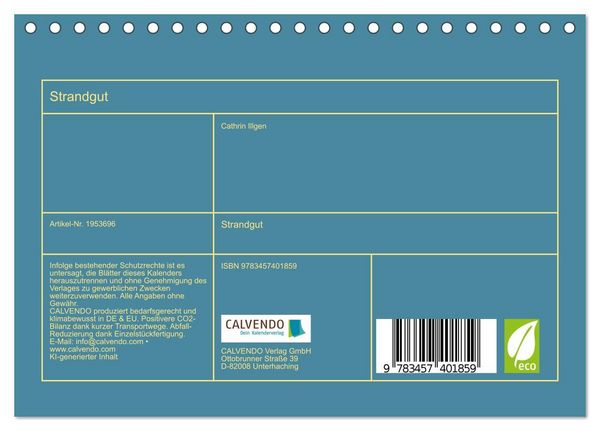 Produktbild: Strandgut (Tischkalender 2026 DIN A5 quer), CALVENDO Monatskalender