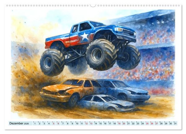 Produktbild: Monstertruck Spektakel (Wandkalender 2026 DIN A2 quer), CALVENDO Monatskalender