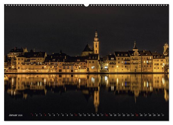 Produktbild: Unterfranken bei Nacht (hochwertiger Premium Wandkalender 2026 DIN A2 quer), Kunstdruck in Hochglanz