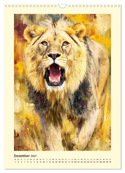 Produktbild: Raubkatzen. Moderne Paintings wilder Eleganz (Wandkalender 2027 DIN A3 hoch), CALVENDO Monatskalender