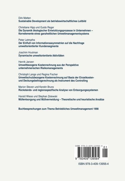 Produktbild: Betriebliches Umweltmanagement 1998