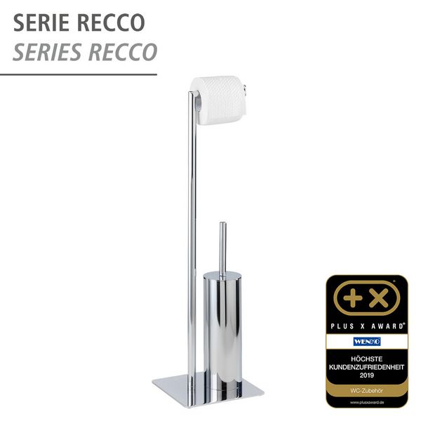 Produktbild: Stand WC-Garnitur Mod. Recco, WC-B&uuml;rstenhalter und Toilettenpapierhalter