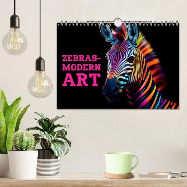 Produktbild: ZEBRAS - Modern Art (Wandkalender 2026 DIN A4 quer), CALVENDO Monatskalender