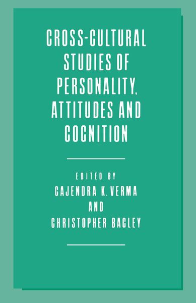 Produktbild: Cross-Cultural Studies of Personality, Attitudes and Cognition