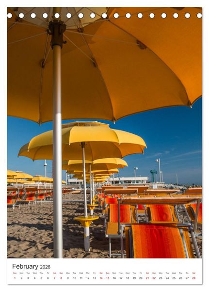 Produktbild: Rimini beach Umbrellas and cabins (Desk Calendar 2026 DIN A5 portrait), CALVENDO 12 Month DeskCalendar