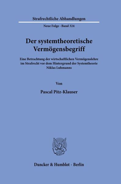 Produktbild: Der systemtheoretische Verm&ouml;gensbegriff