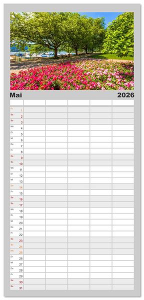 Produktbild: Familienplaner 2026 - Gr&uuml;ezi aus der Schweiz mit 5 Spalten (Wandkalender, 21 x 45 cm) CALVENDO