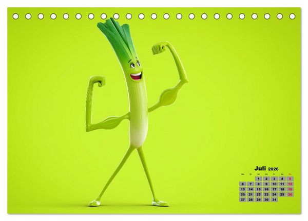 Produktbild: Vegane Power - Kalender f&uuml;r Veganer, Vegetarier und alle Pflanzenfans (Tischkalender 2026 DIN A5 quer), CALVENDO Monatskalender