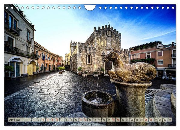 Produktbild: Taormina zur blauen Stunde (Wandkalender 2026 DIN A4 quer), CALVENDO Monatskalender