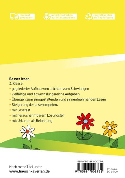 Produktbild: Deutsch 3. Klasse &Uuml;bungsheft - Besser lesen