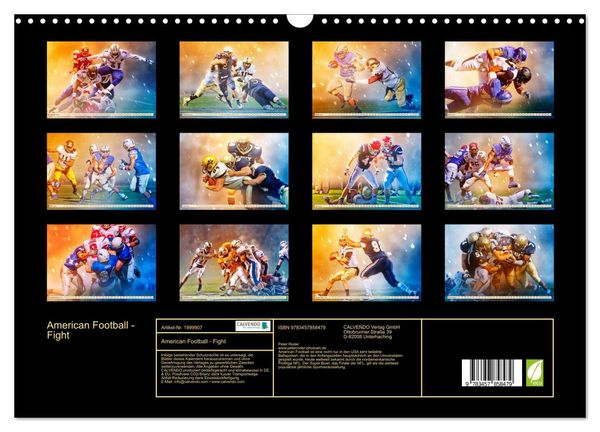 Produktbild: American Football - Fight (Wandkalender 2026 DIN A3 quer), CALVENDO Monatskalender