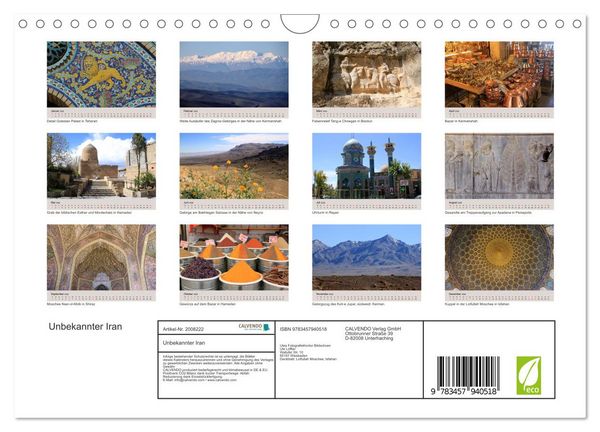 Produktbild: Unbekannter Iran (Wandkalender 2026 DIN A4 quer), CALVENDO Monatskalender