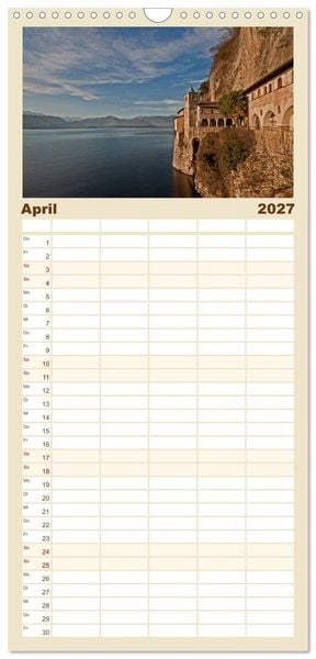 Produktbild: Familienplaner 2027 - Lago Maggiore mit 5 Spalten (Wandkalender, 21 x 45 cm) CALVENDO