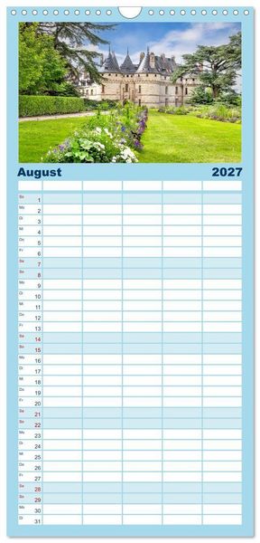 Produktbild: Familienplaner 2027 - Ch&acirc;teaux. Im Tal der Loire mit 5 Spalten (Wandkalender, 21 x 45 cm) CALVENDO