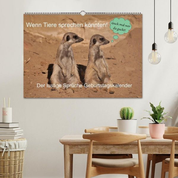 Produktbild: Wenn Tiere Sprechen k&ouml;nnten! Der lustige Spr&uuml;che Geburtstagskalender (Wandkalender 2027 DIN A2 quer), CALVENDO Monatskalender