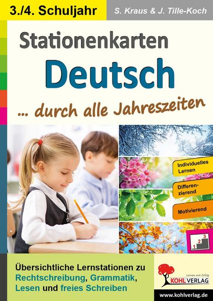 Produktbild: Stationenlernen Deutsch durch alle Jahreszeiten / Klasse 3-4