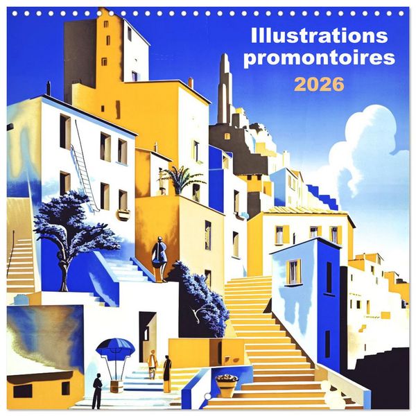 Illustrations promontoires (Calendrier mural carré 2026 30x30 cm) Calendrier double avec une page pour vos prises de notes