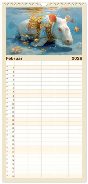 Produktbild: Familienplaner 2026 - Paradoxe fantastische Welten - M&auml;rchenhaft verspielt mit 5 Spalten (Wandkalender, 21 x 45 cm) CALVENDO