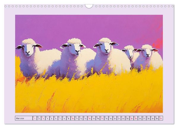 Produktbild: Tiere auf dem Bauernhof. Farbenfrohe Tierportraits im Stil der &Ouml;lmalerei (Wandkalender 2026 DIN A3 quer), CALVENDO Monatskalender
