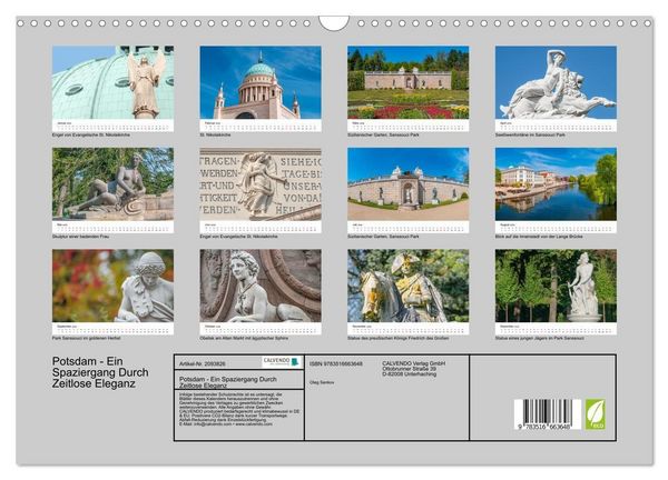 Produktbild: Potsdam - Ein Spaziergang Durch Zeitlose Eleganz (Wandkalender 2026 DIN A3 quer), CALVENDO Monatskalender