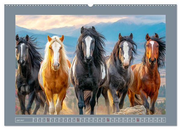 Produktbild: Mustangs. Pferde in ihrer wildesten Sch&ouml;nheit (Wandkalender 2027 DIN A2 quer), CALVENDO Monatskalender