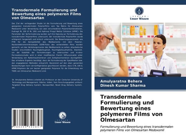Produktbild: Transdermale Formulierung und Bewertung eines polymeren Films von Olmesartan