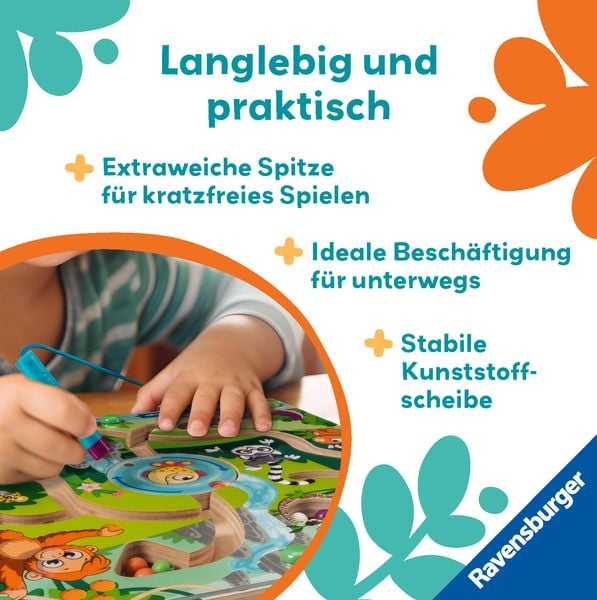 Produktbild: Play+ Magnetisches Holz-Labyrinth: Dschungel - ab 18 Monate