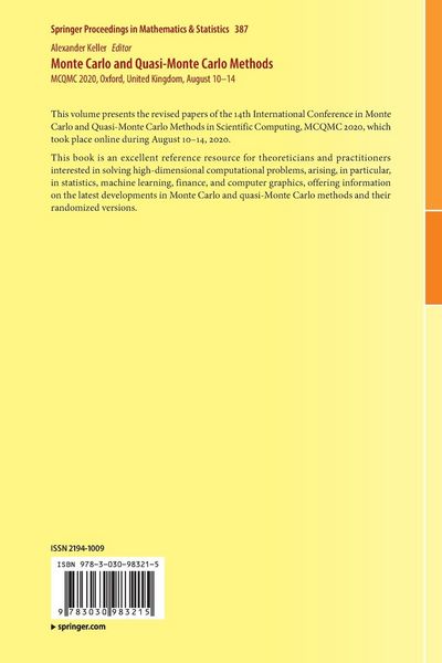 Produktbild: Monte Carlo and Quasi-Monte Carlo Methods