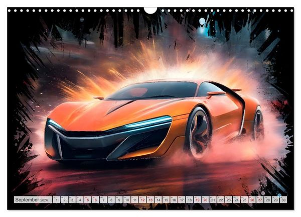 Produktbild: Coole KI-generierte SPORTWAGEN (Wandkalender 2026 DIN A3 quer), CALVENDO Monatskalender