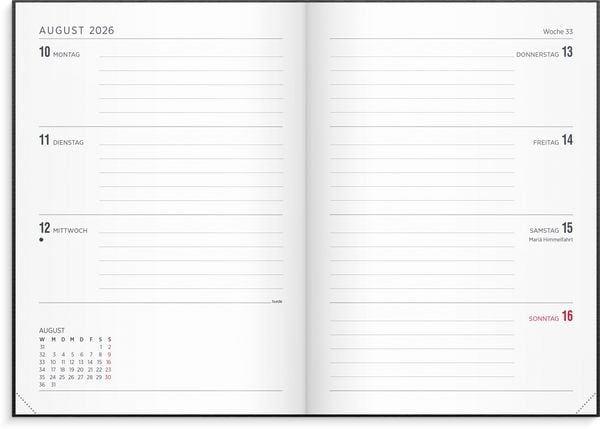 Produktbild: Kalender 26/27 Senator A5 Vega Schwarz