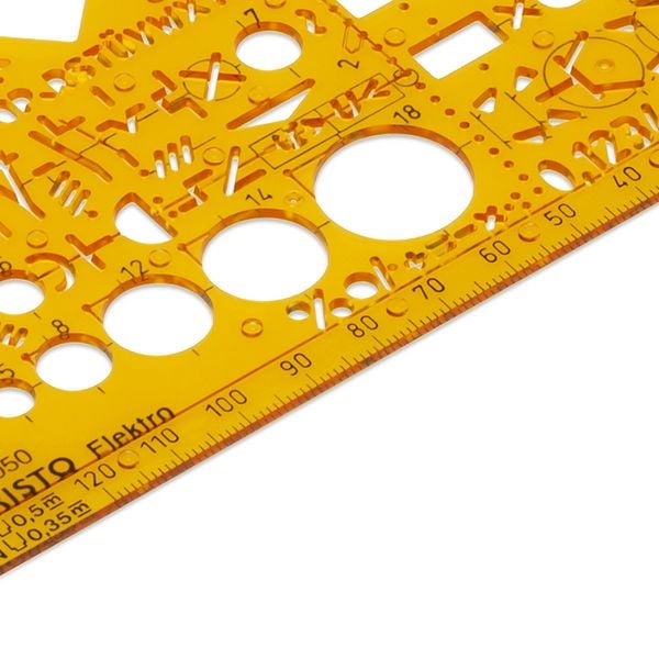 Produktbild: ARISTO Schablone Schulwinkel Elektro Format 155 x 155 mm, Tuschenoppen