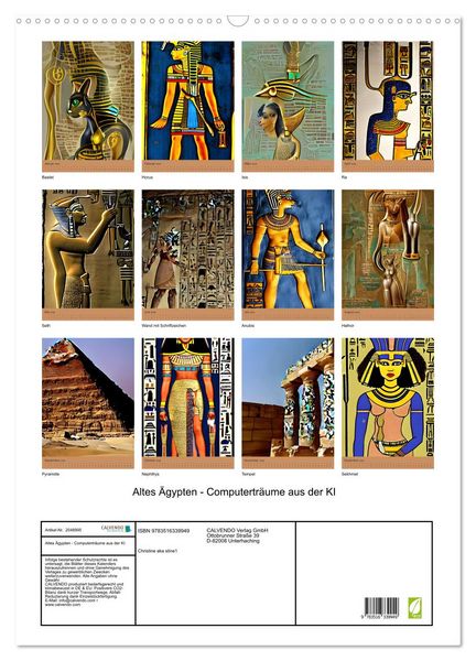 Produktbild: Altes &Auml;gypten - Computertr&auml;ume aus der KI (Wandkalender 2026 DIN A2 hoch), CALVENDO Monatskalender