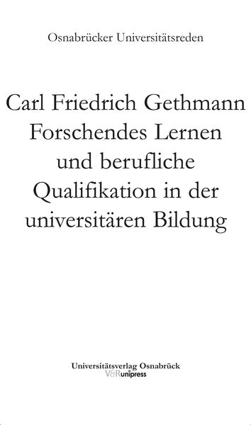 Produktbild: Forschendes Lernen und berufliche Qualifikation in der universit&auml;ren Bildung