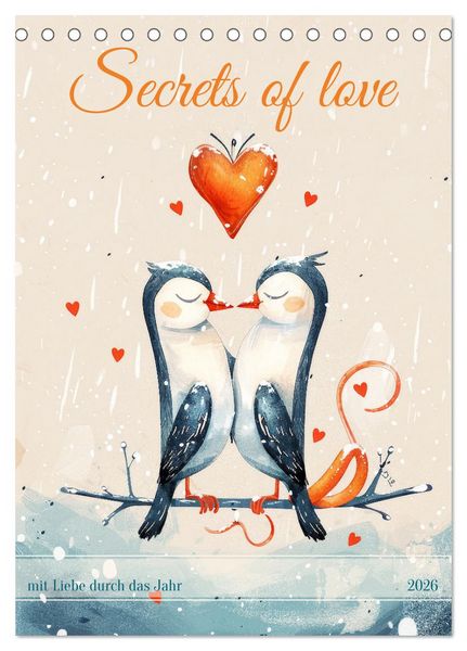 Produktbild: Secrets of love - mit Liebe durch das Jahr (Tischkalender 2026 DIN A5 hoch), CALVENDO Monatskalender