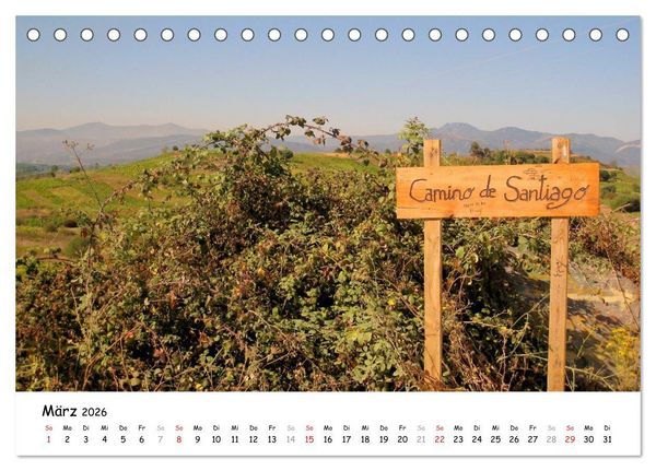 Produktbild: Jakobsweg - Camino Frances (Tischkalender 2026 DIN A5 quer), CALVENDO Monatskalender