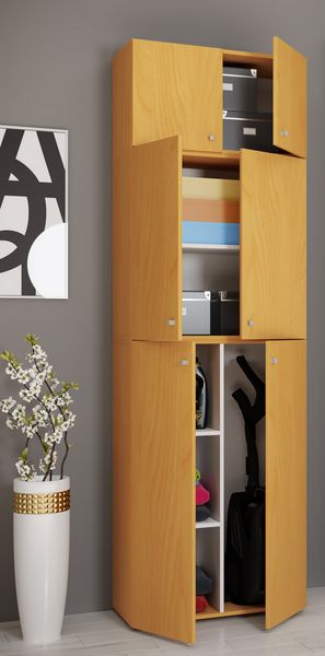 Produktbild: Holz Besenschrank Staubsauger Putzschrank Lona A