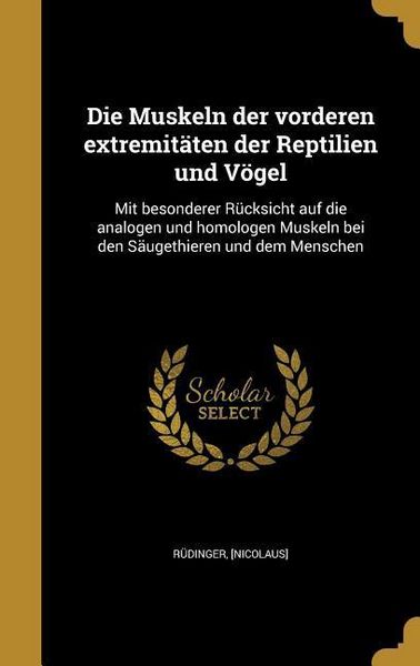 Produktbild: Die Muskeln der vorderen extremit&auml;ten der Reptilien und V&ouml;gel