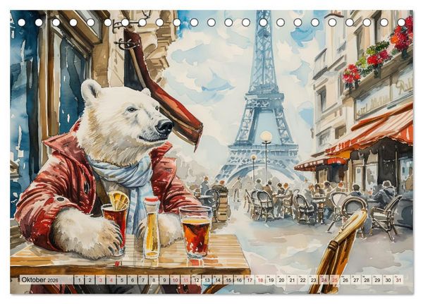 Produktbild: Eisb&auml;r Eik auf Europareise (Tischkalender 2026 DIN A5 quer), CALVENDO Monatskalender