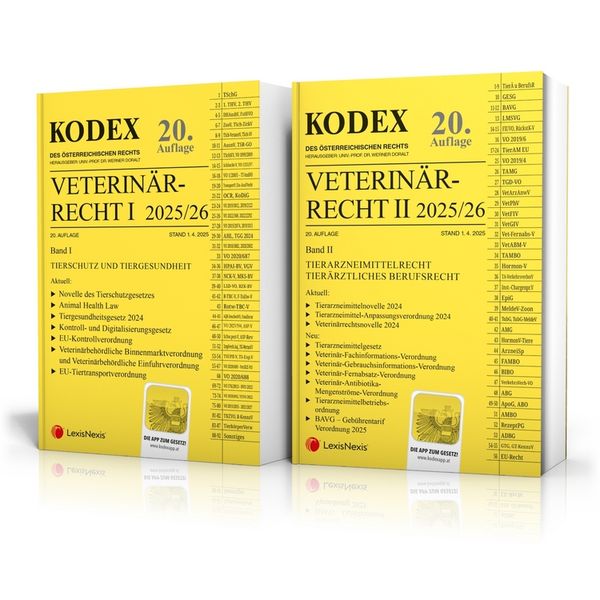 Produktbild: KODEX Veterin&auml;rrecht I+II 2025