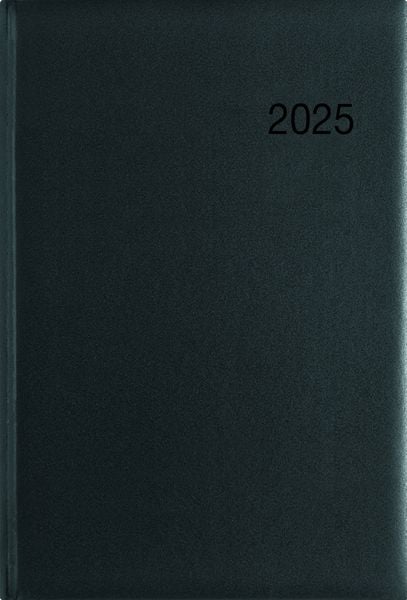 Wochenbuch schwarz 2025 - Bürokalender 14,6x21 cm - 1 Woche auf 2 Seiten - mit Eckperforation - Notizbuch - Wochenkalend