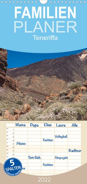 Produktbild: Familienplaner Teneriffa - Inmitten des Atlantischen Archipels (Wandkalender 2022 , 21 cm x 45 cm, hoch)