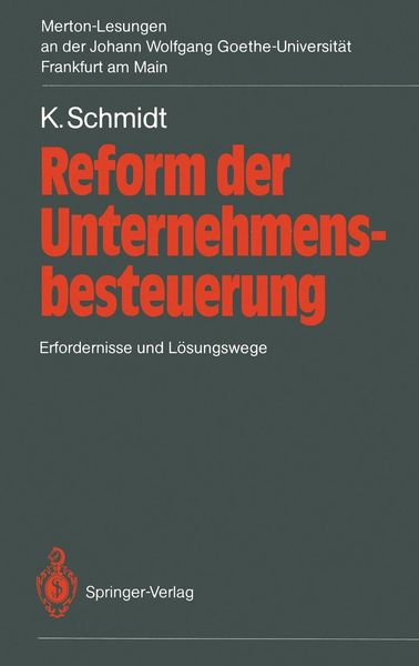 Produktbild: Reform der Unternehmensbesteuerung