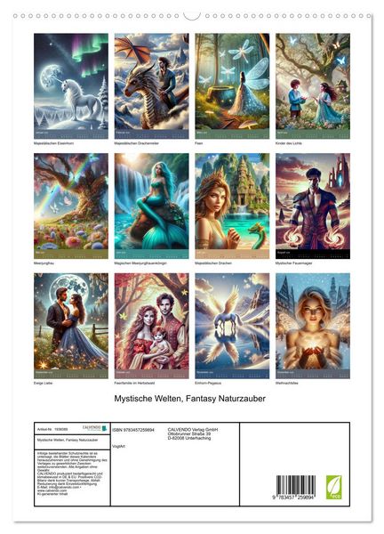 Produktbild: Mystische Welten, Fantasy Naturzauber (hochwertiger Premium Wandkalender 2026 DIN A2 hoch), Kunstdruck in Hochglanz