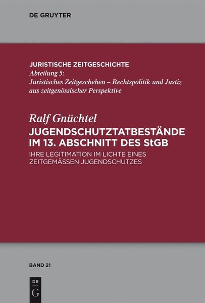 Produktbild: Jugendschutztatbest&auml;nde im 13. Abschnitt des StGB